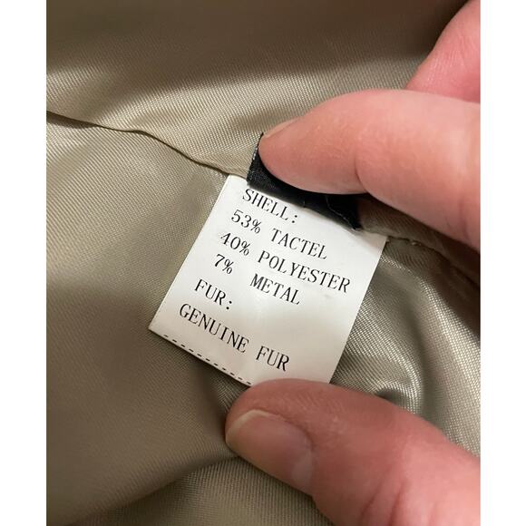 Vintage Pennylane Fur Trim Coat Gray Brown Toggle Button Closure Lined Outerwear - Picture 7 of 8